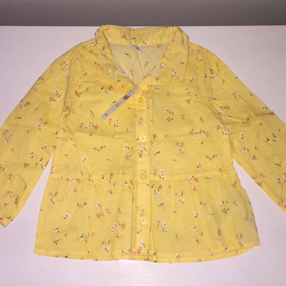 GAP, Yellow, Button-Down Blouse, NWT, Size…
